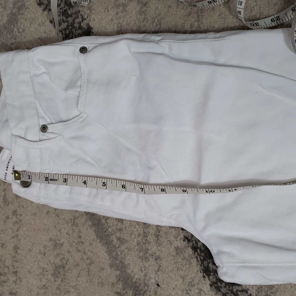 GOOD AMERICAN GOOD BOY WHITE ANKLE WRAP JEANS SZ 4 - Picture 9 of 13